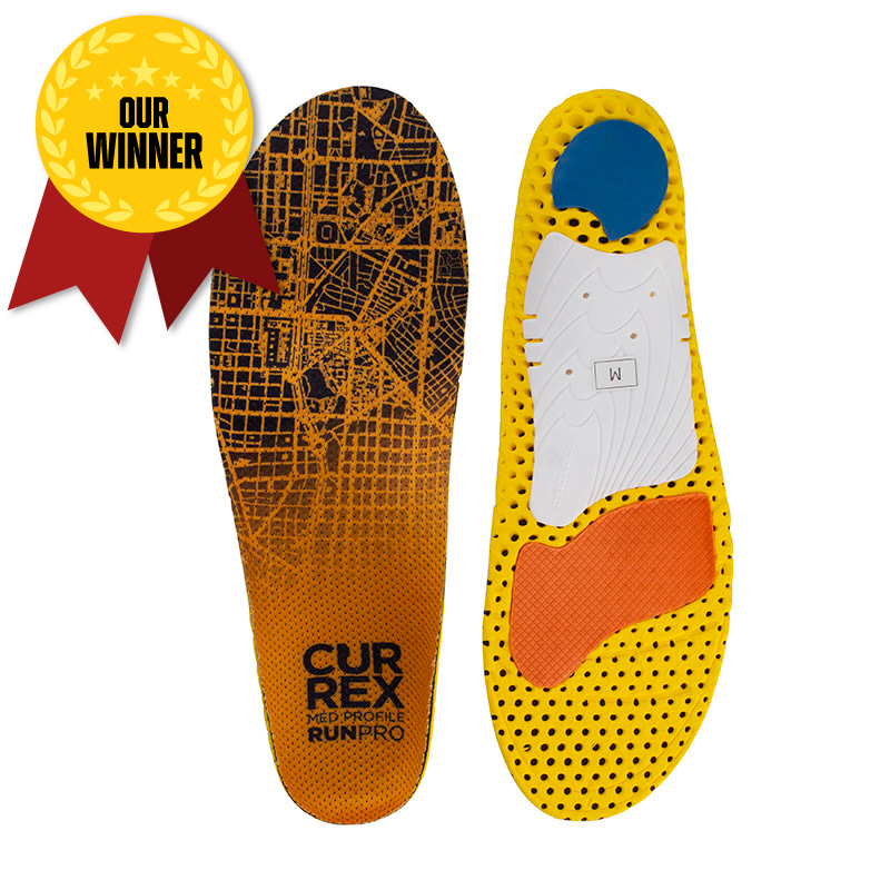 a pair of orange, black, and yellow shoe insoles