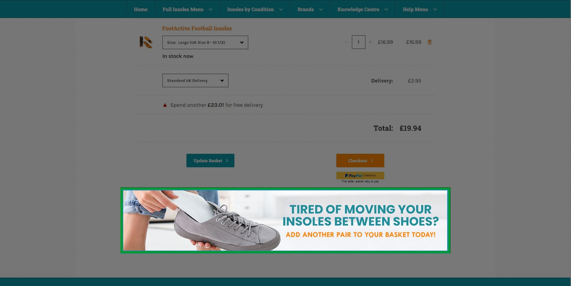 Advertising at ShoeInsoles.co.uk ShoeInsoles.co.uk