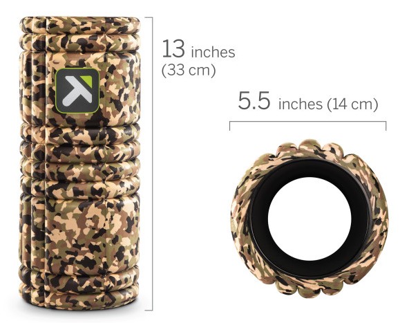 The GRID Foam Roller is sized 13 x 5.5 inches The GRID Foam Roller is sized 13 x 5.5 inches