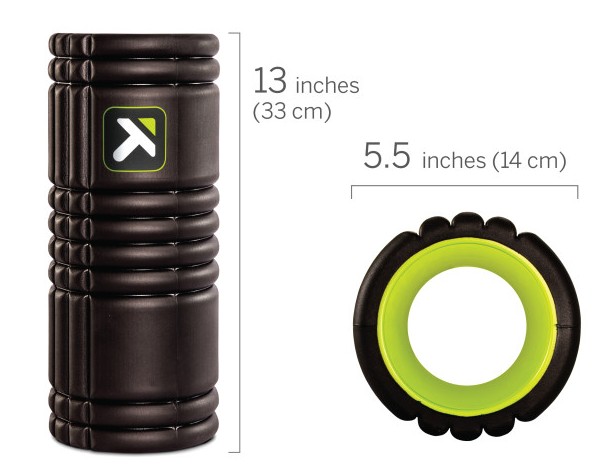 The GRID Foam Roller is sized 13 x 5.5 inches The GRID Foam Roller is sized 13 x 5.5 inches