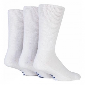 Gentle Grip IOMI FootNurse Men's White Diabetic Socks (Pack of 3)
