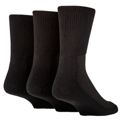 Gentle Grip IOMI FootNurse Women's Black Bamboo Diabetic Socks (Pack of 3)