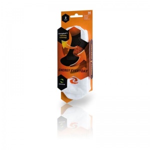 Enertor White and Orange Energy Everyday Socks (Pack of 2 Pairs)