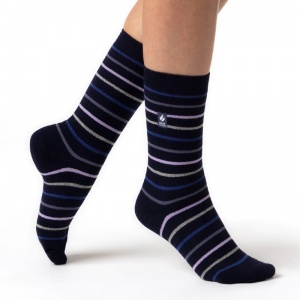Heat Holders Ultra Lite Women's Thin Thermal Socks (Striped)