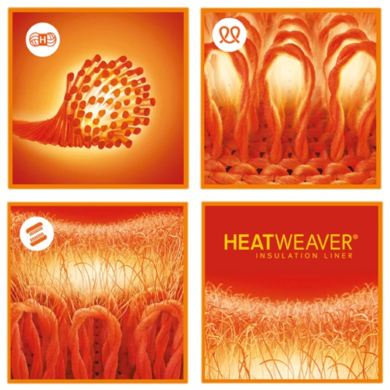 Clockwise: Heat Holders use HH Thermal Yarn, Thermal Loops, Thermal Brushing and Heatwaver Insulation for comfort and warmth Clockwise: Heat Holders use HH Thermal Yarn, Thermal Loops, Thermal Brushing and Heatwaver Insulation for comfort and warmth