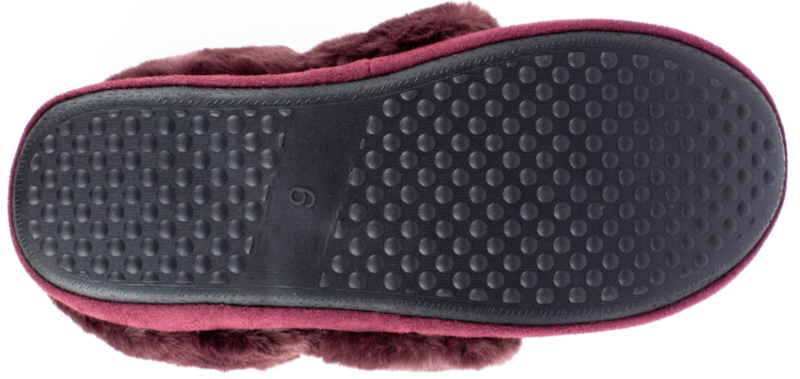 Textured and grippy sole of the SnugToes Remi Slippers Textured and grippy sole of the SnugToes Remi Slippers