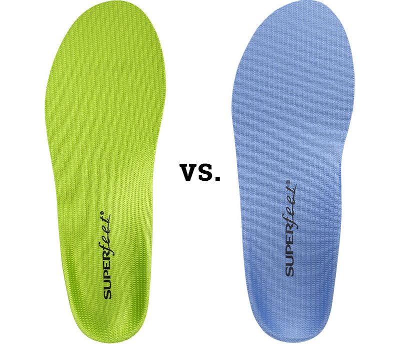 Superfeet Blue vs Superfeet Green Insoles