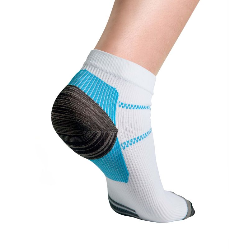 Thermoskin FXT Compression Socks for Plantar Fasciitis (blue, white, and black)