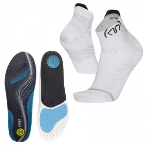 Sidas 3Feet Activ Insoles for Low Arches and Run Anatomic Running Socks Bundle