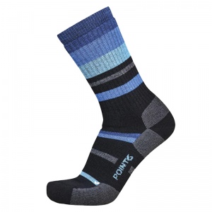 Sidas Point6 37.5 Medium Crew Mixed Stripe Black Hiker Socks