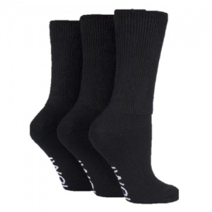 IOMI FootNurse Women's Black Diabetic Socks (Pack of 3)