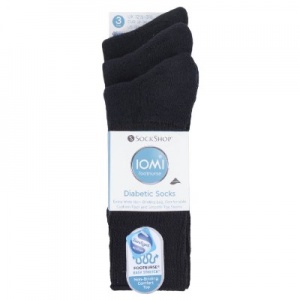 IOMI FootNurse Kids Unisex Black Diabetic Socks (Pack of 3)