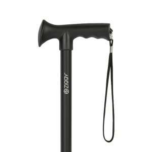 Adjustable Black Gel Handle Walking Stick