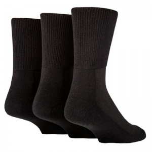Gentle Grip IOMI FootNurse Men's Black Bamboo Diabetic Socks (Pack of 3)