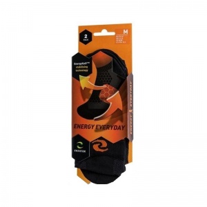 Enertor Black and Orange Energy Multifunctional Sport Socks (Pack of 2 Pairs)