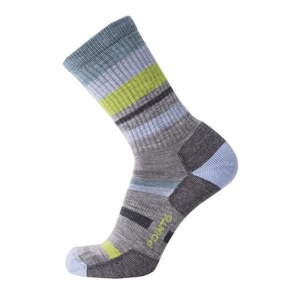 Sidas Point6 37.5 Light Crew Mixed Stripe Stone Hiker Socks