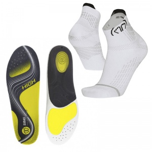 Sidas 3Feet Activ Insoles for High Arches and Run Anatomic Running Socks Bundle