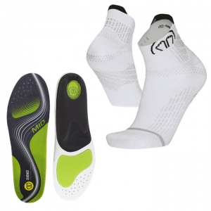 Sidas 3Feet Activ Insoles for Medium Arches and Run Anatomic Running Socks Bundle