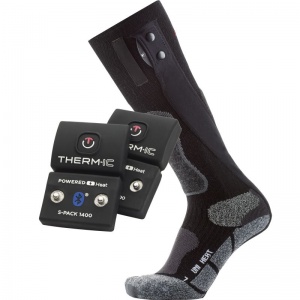 Therm-IC Powersock Uni Heat Heated Sock Double Set with S-Pack 1400B Bluetooth Battery
